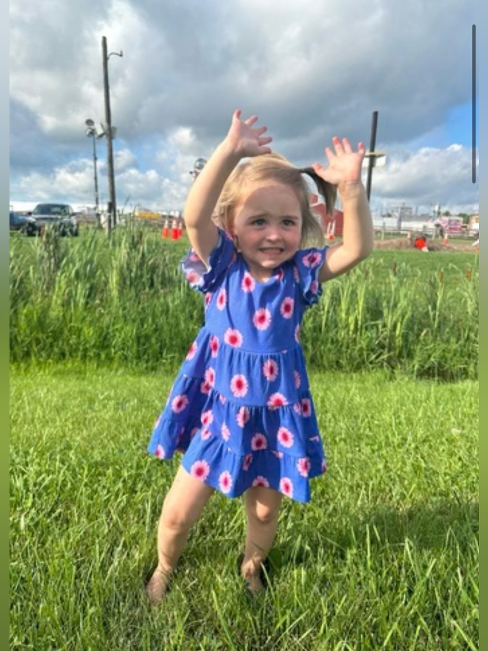 NWT Girls Molly ruffle dress, matching sisters, blue and pink flowers LuLaRoe
